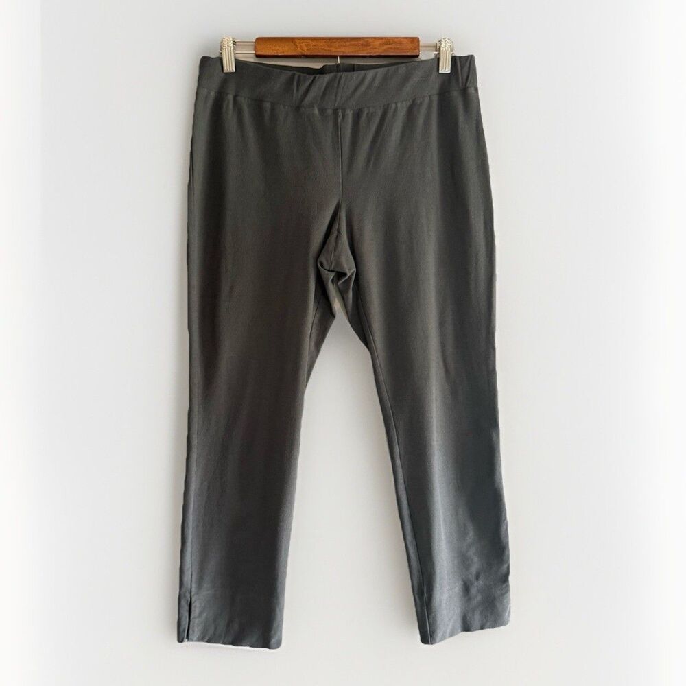 Eileen Fisher Washable Stretch Crepe Pant Gray Pull On Classic Comfort Med Pet